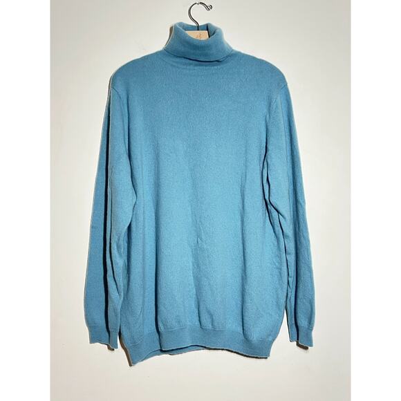 Pure Collection Women's Plus Blue 100% Cashmere Turtleneck Sweater Size 18 US - Picture 1 of 5
